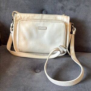 Fossil Cream Shoulder Bag with Gold‎ Hardware
